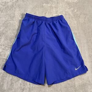 Nike 6.5" Challenger Training Shorts Mens Small Blue Lined Swoosh Dri-Fit